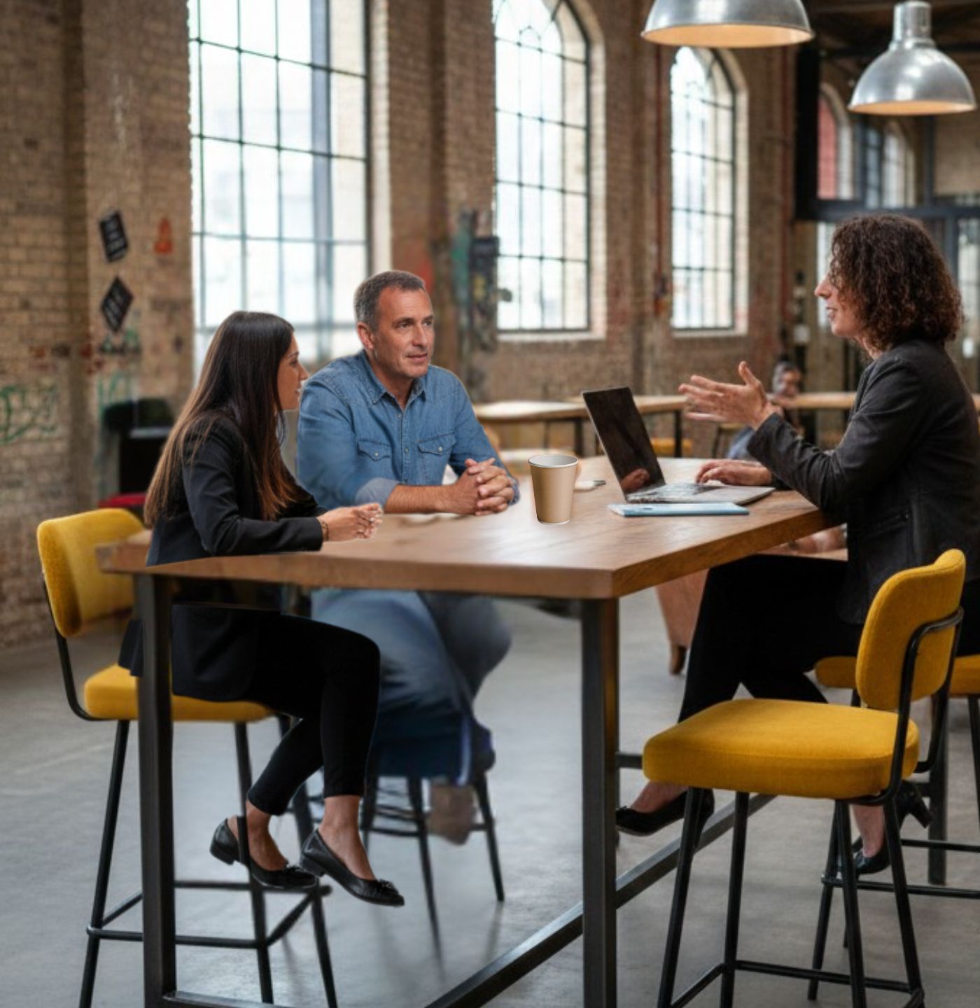 Michèle de Let's Collab en rendez-vous de stratégie de contenu avec des clients entrepreneurs